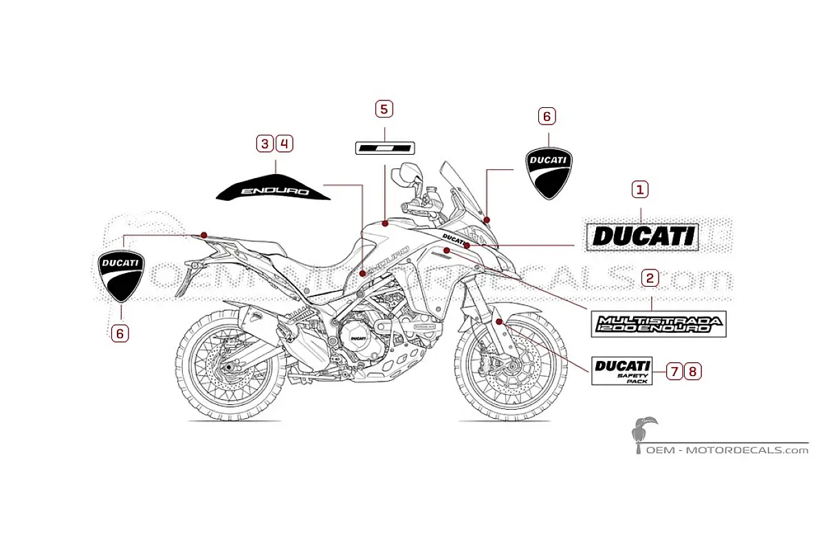 Pegatinas para Ducati MULTISTRADA 1200 Enduro Pro  2018 • Ducati Pegatinas OEM