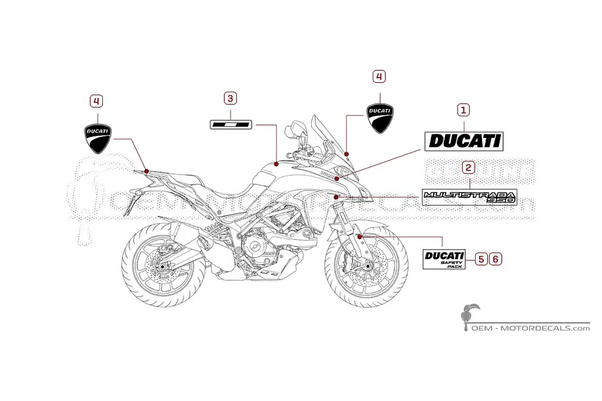 Pegatinas para Ducati MULTISTRADA 950 2017 • Ducati Pegatinas OEM
