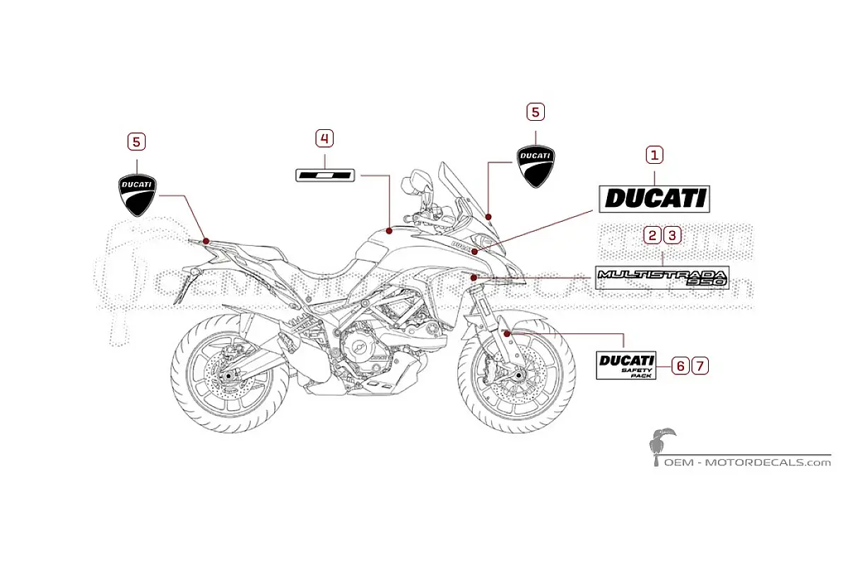 Aufkleber für Ducati MULTISTRADA 950 2021 • Ducati OEM-Aufkleber
