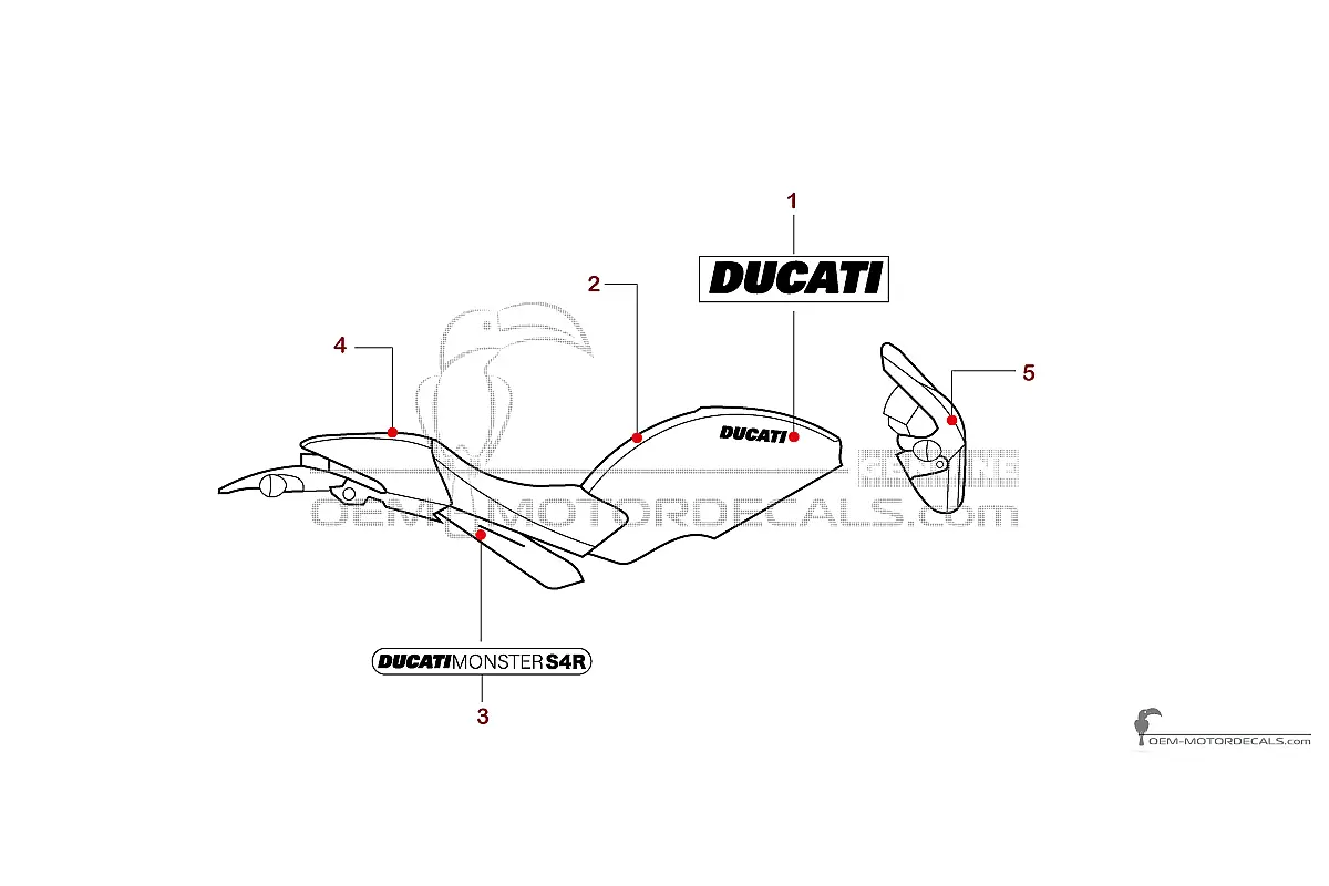 Autocollants pour Ducati MONSTER S4R 2005 - Blue • Ducati Autocollants OEM