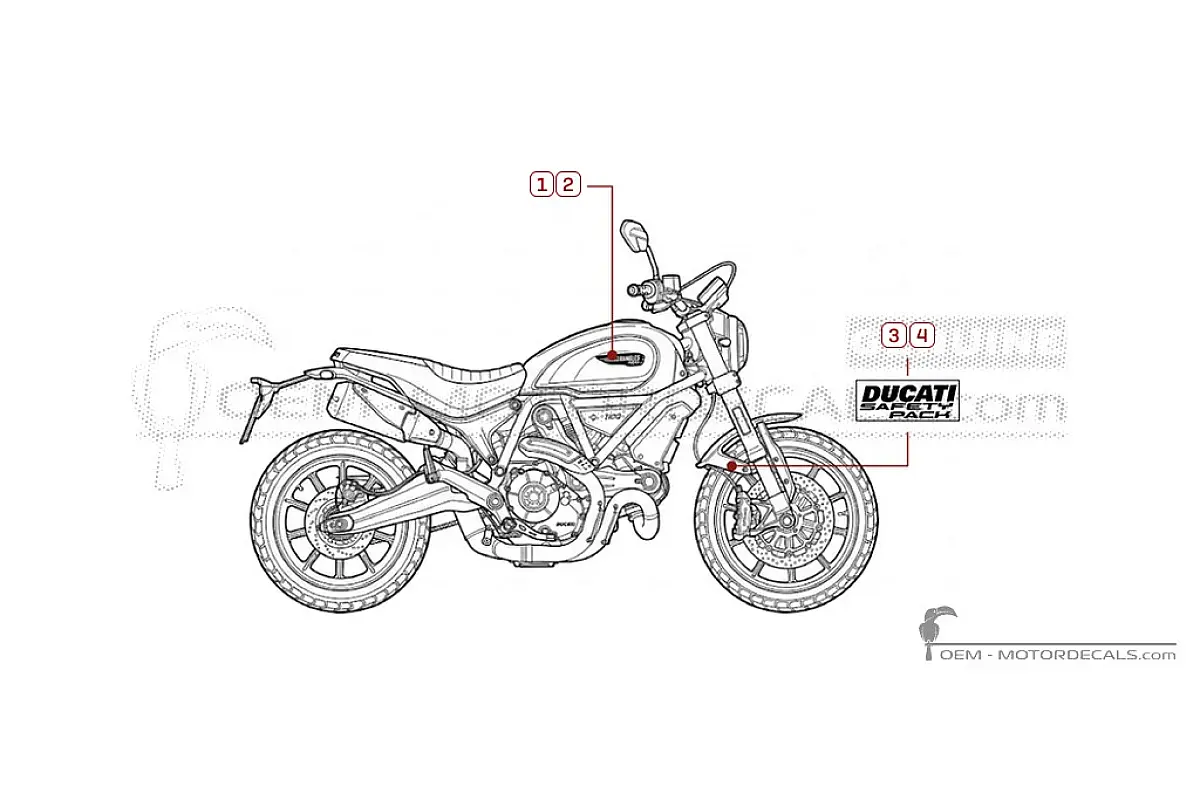 Adesivi per Ducati SCRAMBLER 1100 2018 • Ducati Adesivi OEM