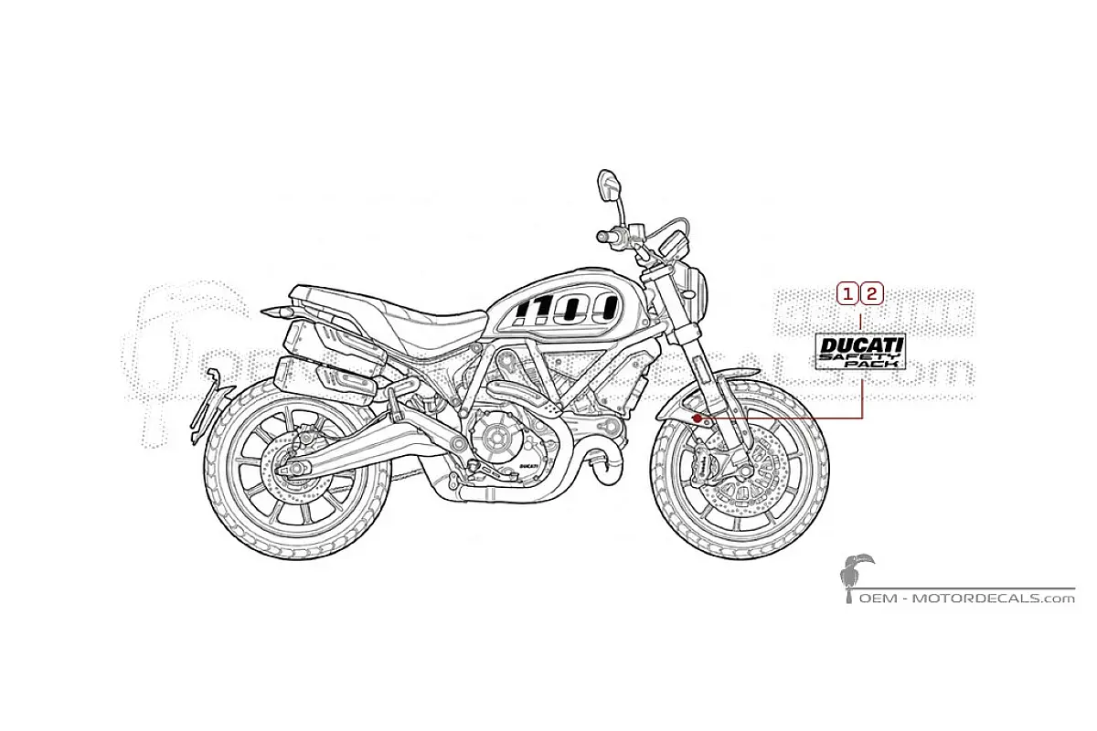 Aufkleber für Ducati SCRAMBLER 1100 Sport Pro 2020 • Ducati OEM-Aufkleber
