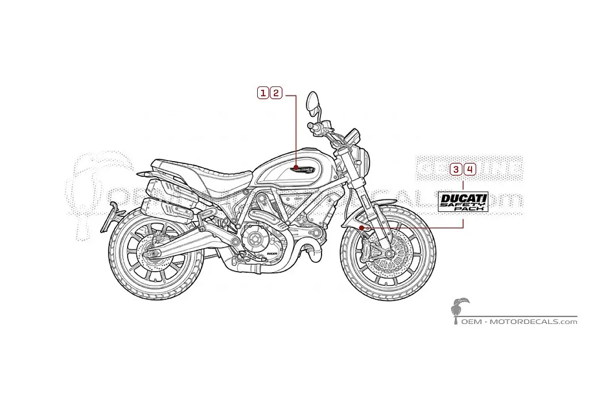 Aufkleber für Ducati SCRAMBLER 1100 Pro 2021 • Ducati OEM-Aufkleber