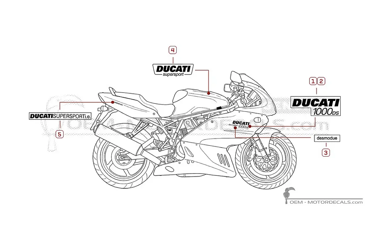 Naklejki do Ducati SUPERSPORT 1000 SS 2005 • Ducati Naklejki OEM