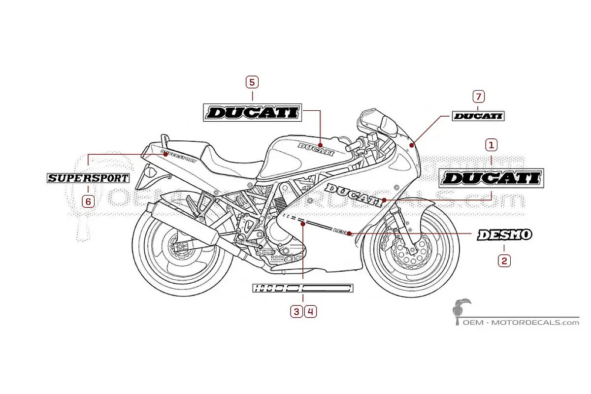 Naklejki do Ducati SUPERSPORT 900 SS  1991 • Ducati Naklejki OEM