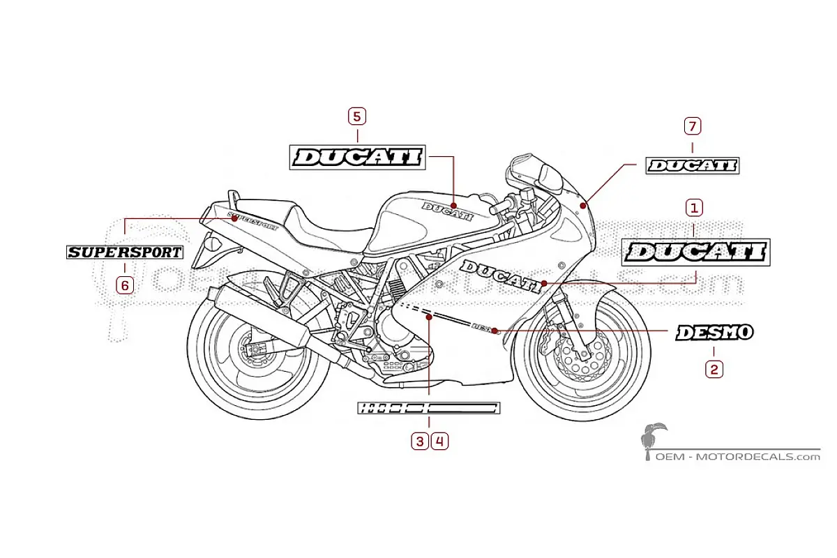 Naklejki do Ducati SUPERSPORT 900 SS  1991 • Ducati Naklejki OEM
