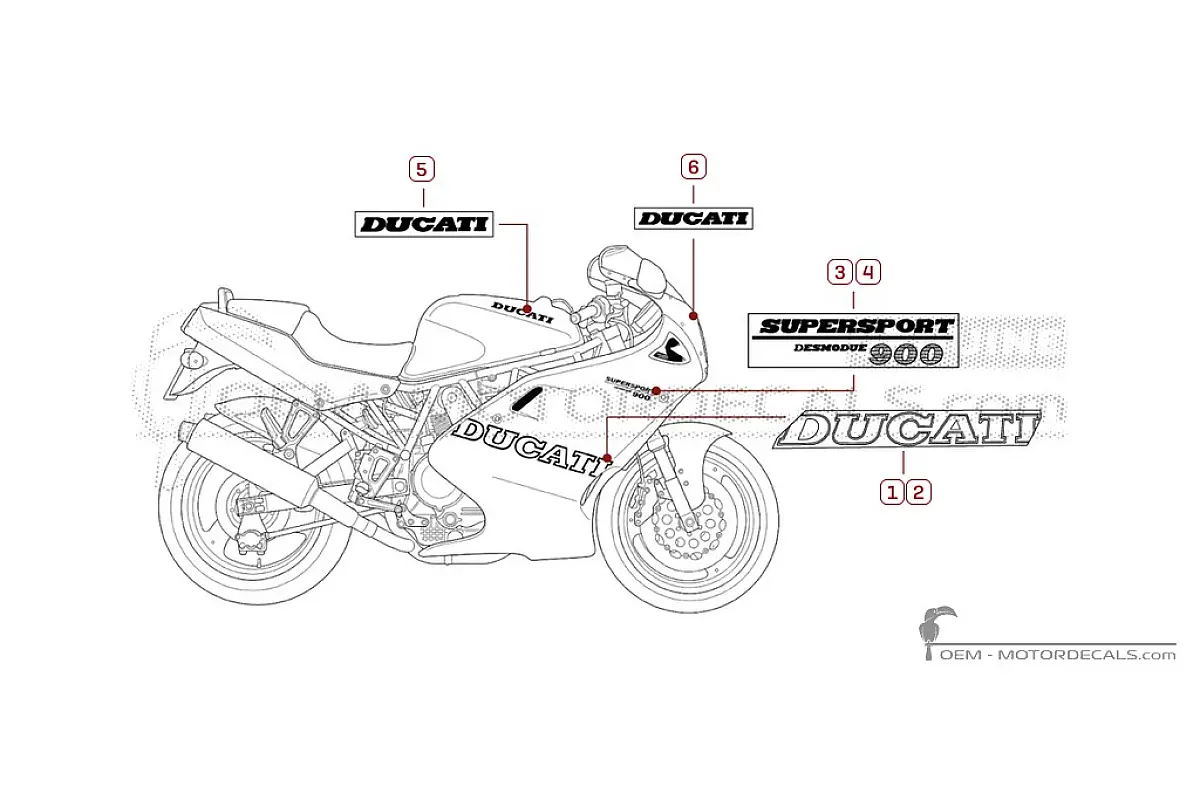 Naklejki do Ducati SUPERSPORT 900 SS  1996 • Ducati Naklejki OEM