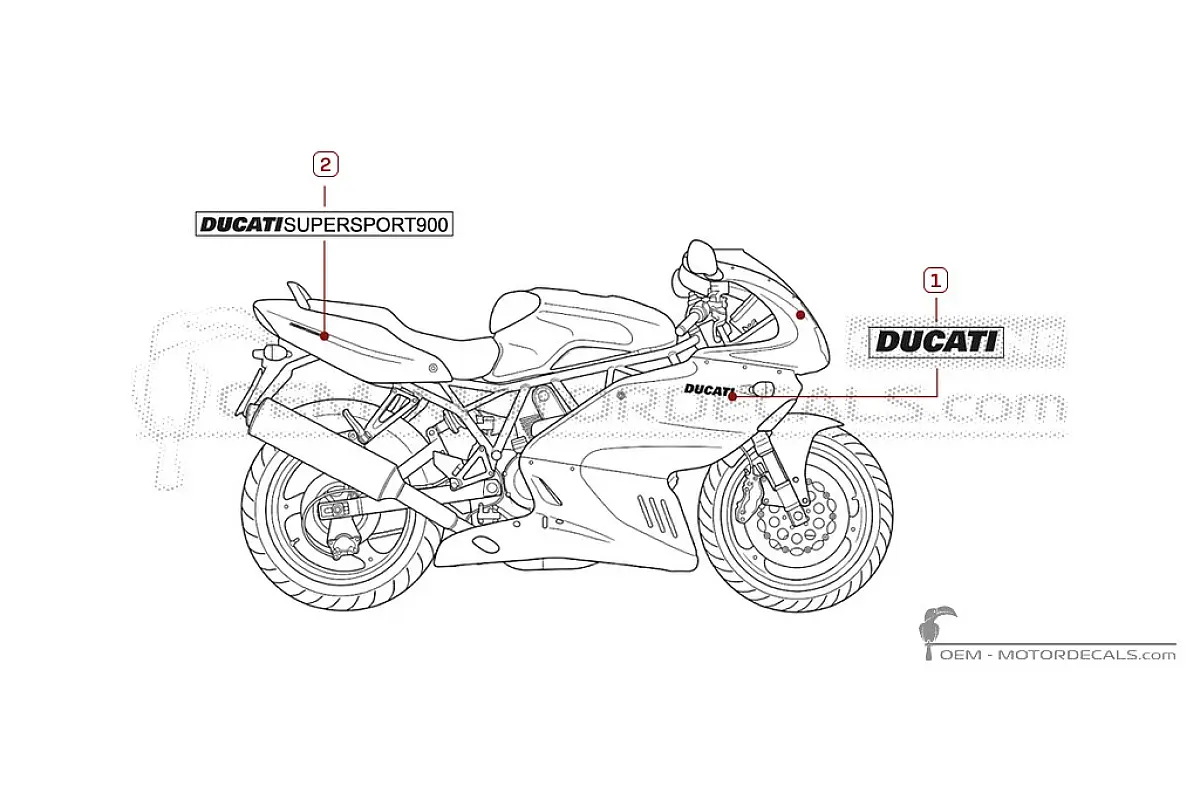 Naklejki do Ducati SUPERSPORT 900 SS 1998 • Ducati Naklejki OEM