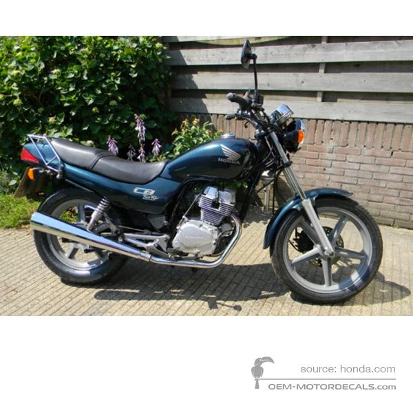 Decals for Honda CB250 TWO FIFTY 1994 - Green • Honda OEM Decals