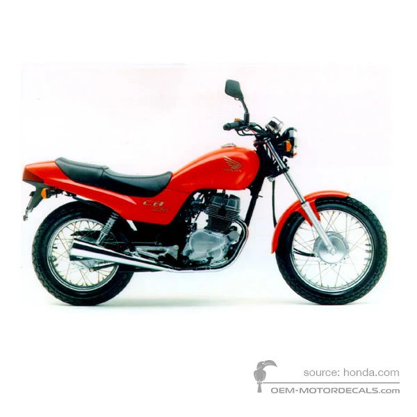 Stickers voor Honda CB250 TWO FIFTY 1994 - Rood • Honda OEM Stickers