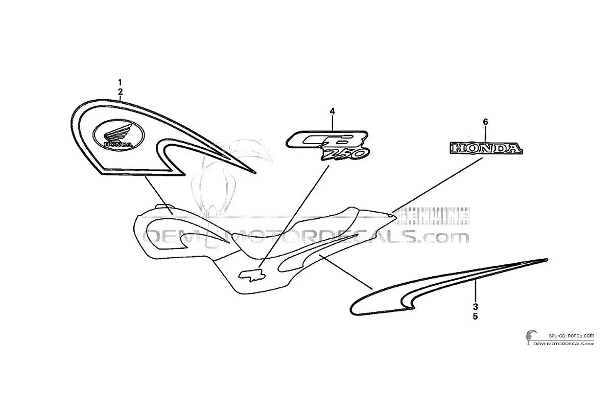 Aufkleber für Honda CB250 2001 - Blau • Honda OEM-Aufkleber
