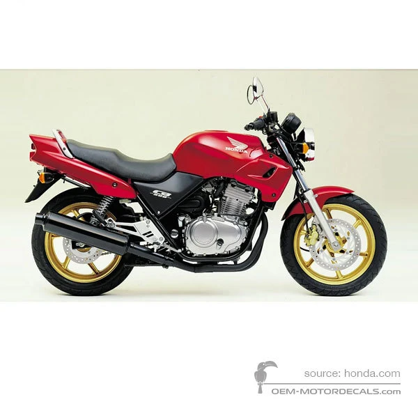 Naklejki do Honda CB500 2002 - Czerwony • Honda Naklejki OEM