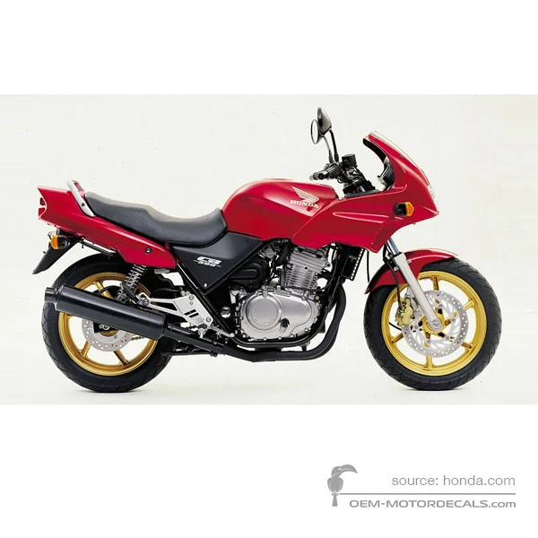 Naklejki do Honda CB500S 2000 - Czerwony • Honda Naklejki OEM