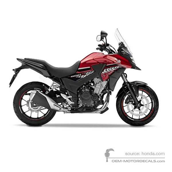 Stickers voor Honda CB500X 2017 - Rood • Honda OEM Stickers