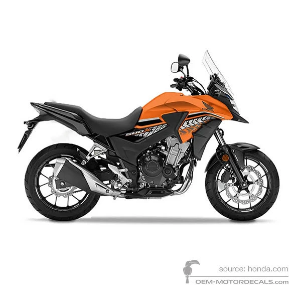 Stickers voor Honda CB500X 2017 - Oranje • Honda OEM Stickers