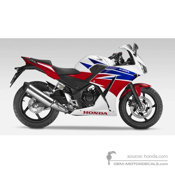 Adesivi per Honda CBR300R 2015 - Bianco • Honda Adesivi OEM