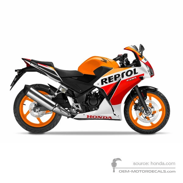 Naklejki do Honda CBR300R 2016 - Pomarańczowy • Honda Naklejki OEM