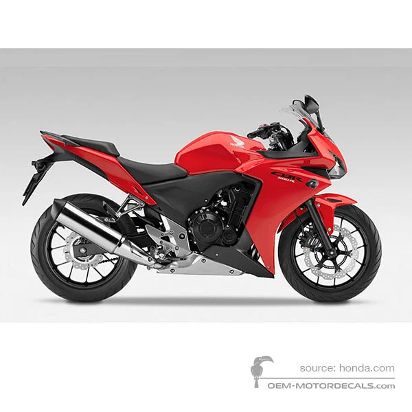 Adesivi per Honda CBR500R 2013 - Rosso • Honda Adesivi OEM