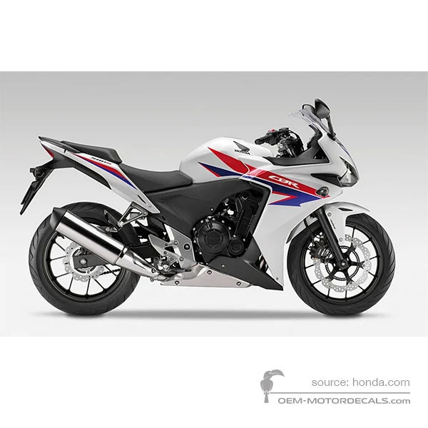 Decals for Honda CBR500R 2013 - White • Honda OEM Decals