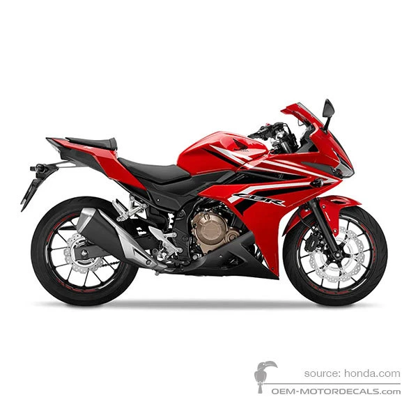 Naklejki do Honda CBR500R 2016 - Czerwony • Honda Naklejki OEM