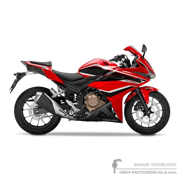 Naklejki do Honda CBR500R 2018 - Czerwony • Honda Naklejki OEM