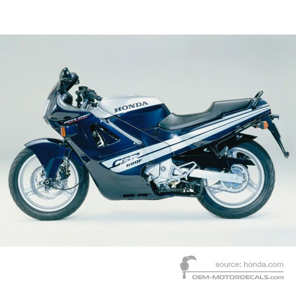 Autocollants pour Honda CBR600F HURRICANE 1987 - Bleu • Honda Autocollants OEM