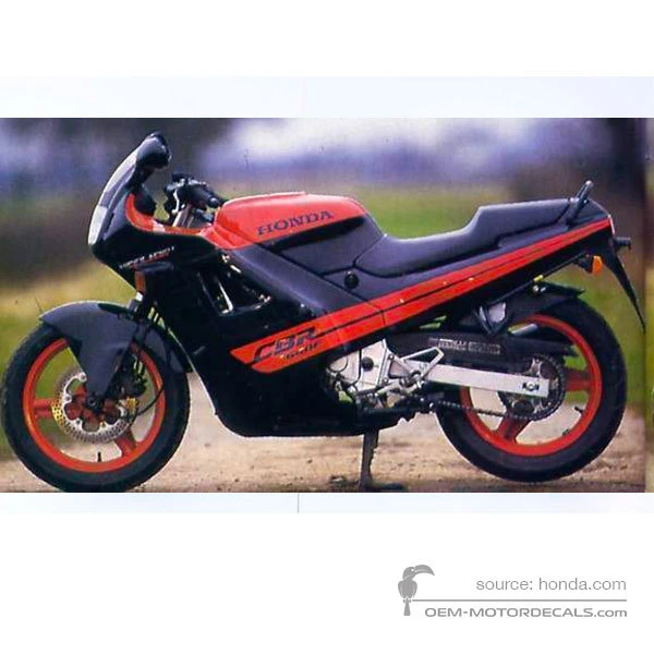 Stickers voor Honda CBR600F HURRICANE 1988 - Zwart • Honda OEM Stickers