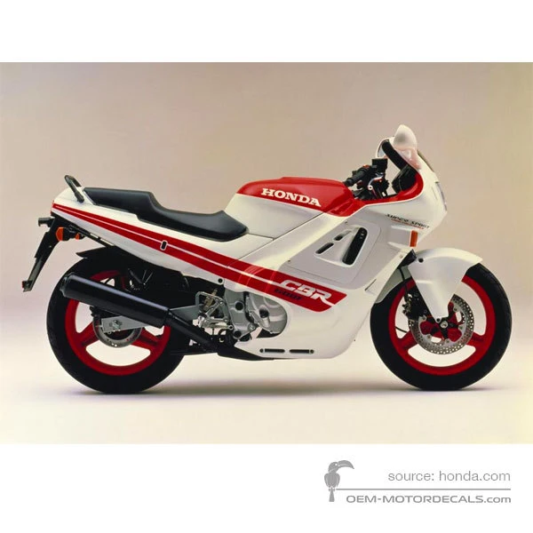 Stickers voor Honda CBR600F HURRICANE 1988 - Wit • Honda OEM Stickers