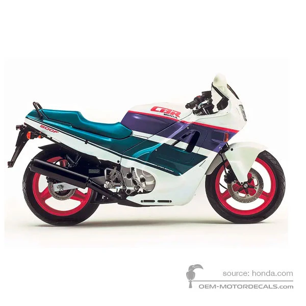 Stickers voor Honda CBR600F HURRICANE 1990 - Wit • Honda OEM Stickers