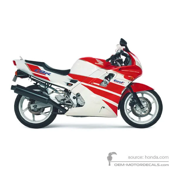 Stickers voor Honda CBR600F HURRICANE 1991 - Wit • Honda OEM Stickers