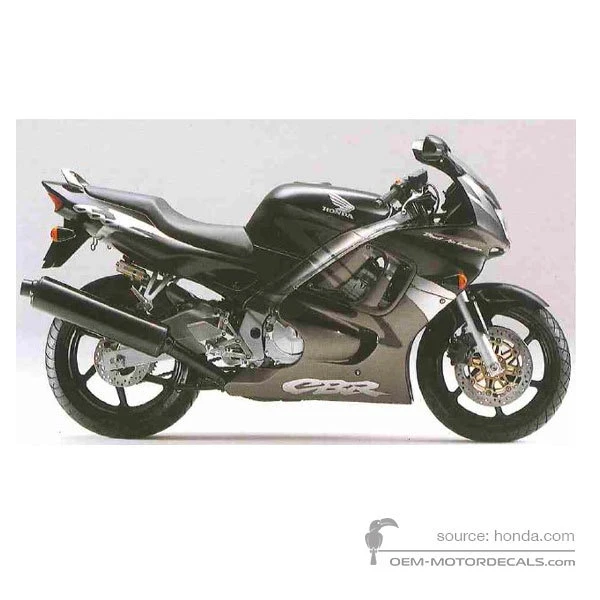 Stickers voor Honda CBR600F HURRICANE 1998 - Zwart • Honda OEM Stickers