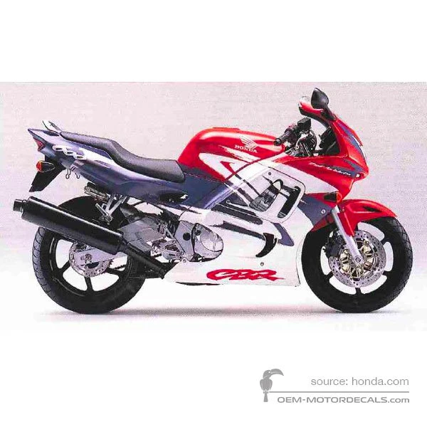 Stickers voor Honda CBR600F HURRICANE 1998 - Rood • Honda OEM Stickers