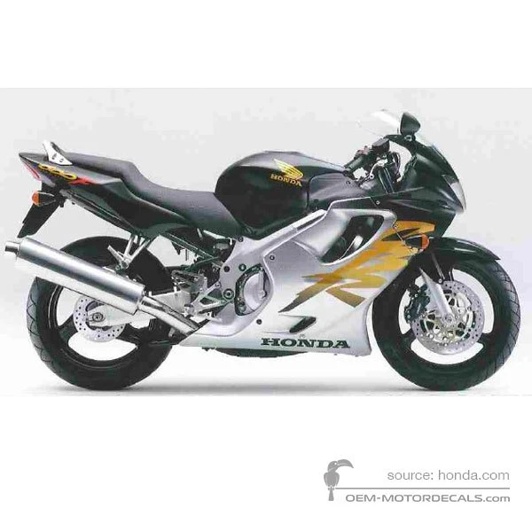 Stickers voor Honda CBR600F HURRICANE 1999 - Zwart • Honda OEM Stickers