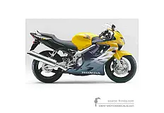 Adesivi per Honda CBR600F HURRICANE 1999 - Giallo • Honda Adesivi OEM