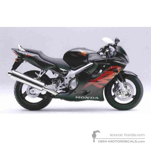 Stickers voor Honda CBR600F HURRICANE 2000 - Zwart • Honda OEM Stickers