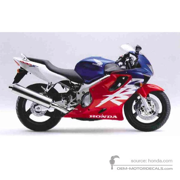 Stickers voor Honda CBR600F HURRICANE 2000 - Blauw • Honda OEM Stickers