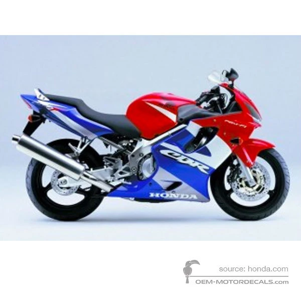 Decals for Honda CBR600F HURRICANE 2001 - Red • Honda OEM Decals