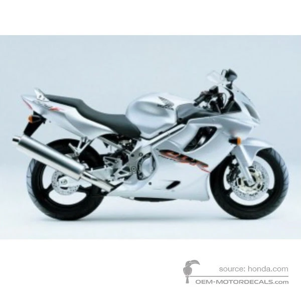 Stickers voor Honda CBR600F HURRICANE 2001 - Zilver • Honda OEM Stickers