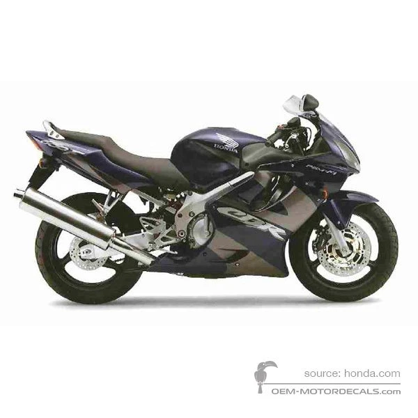 Aufkleber für Honda CBR600F HURRICANE 2002 - Blau • Honda OEM-Aufkleber