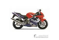 Naklejki do Honda CBR600F HURRICANE 2002 - Czerwony • Honda Naklejki OEM