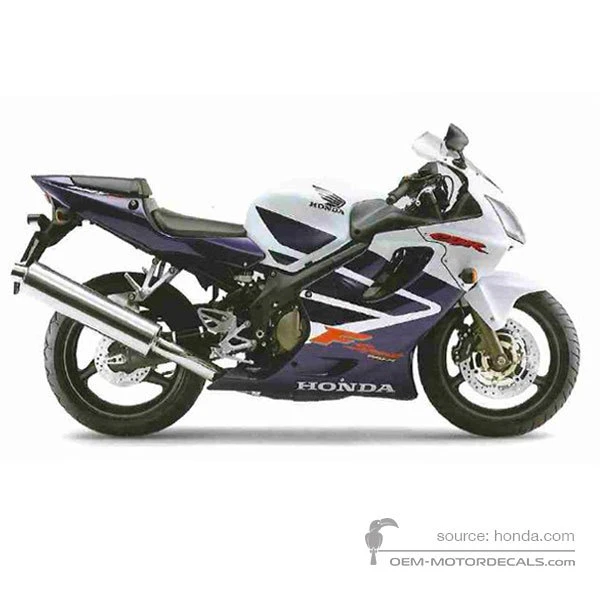 Stickers voor Honda CBR600FS SPORT HURRICANE 2002 - Wit • Honda OEM Stickers
