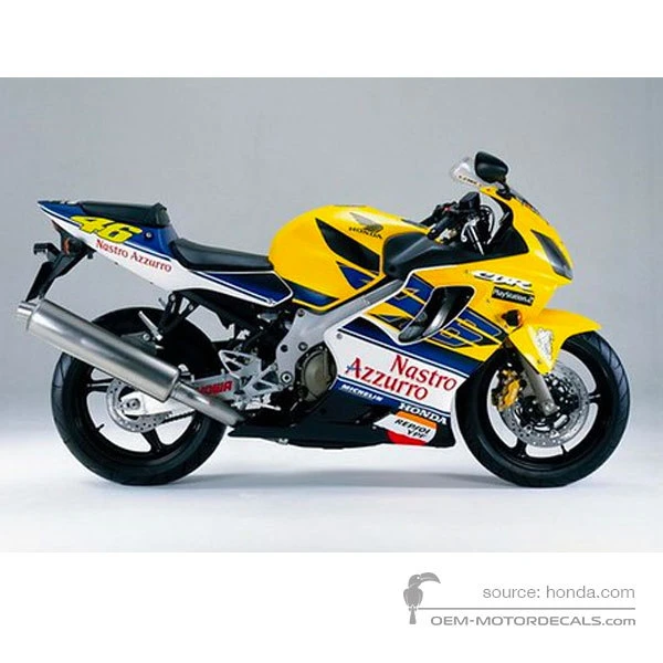 Naklejki do Honda CBR600F VR Special HURRICANE 2002 - Żółty • Honda Naklejki OEM