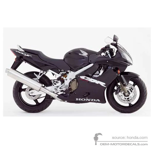 Stickers voor Honda CBR600F HURRICANE 2005 - Zwart • Honda OEM Stickers
