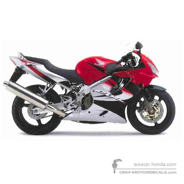 Stickers voor Honda CBR600F HURRICANE 2004 - Rood • Honda OEM Stickers