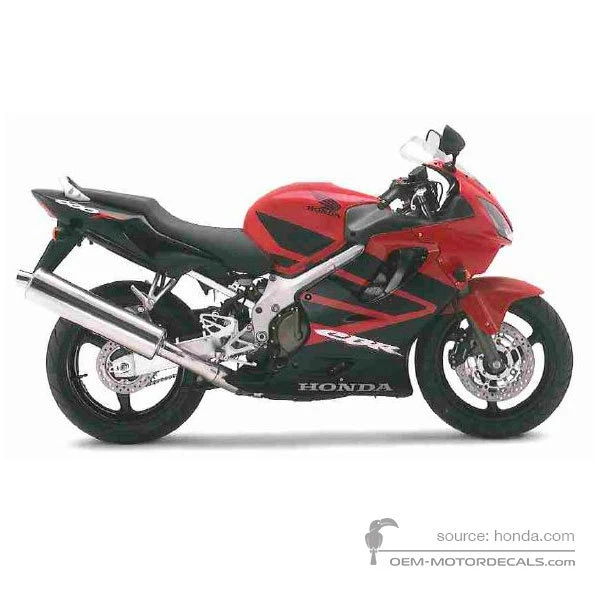 Pegatinas para Honda CBR600F HURRICANE 2006 - Rojo • Honda Pegatinas OEM