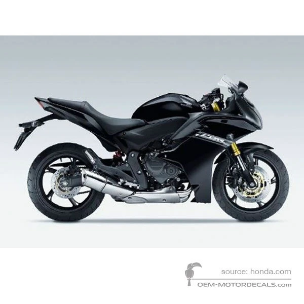 Stickers voor Honda CBR600F HURRICANE 2011 - Zwart • Honda OEM Stickers