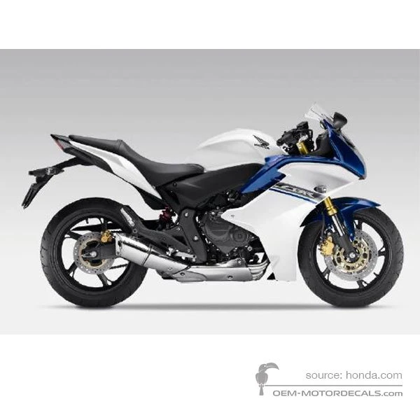 Stickers voor Honda CBR600F HURRICANE 2011 - Wit • Honda OEM Stickers
