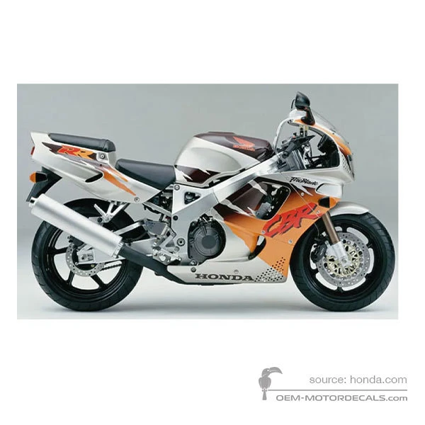 Naklejki do Honda CBR900RR 1994 - Srebrny Urban Tiger • Honda Naklejki OEM