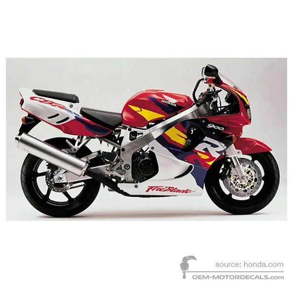 Decals for Honda CBR900RR 1996 - Red • Honda OEM Decals