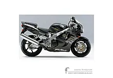 Stickers voor Honda CBR900RR 1997 - Zwart • Honda OEM Stickers